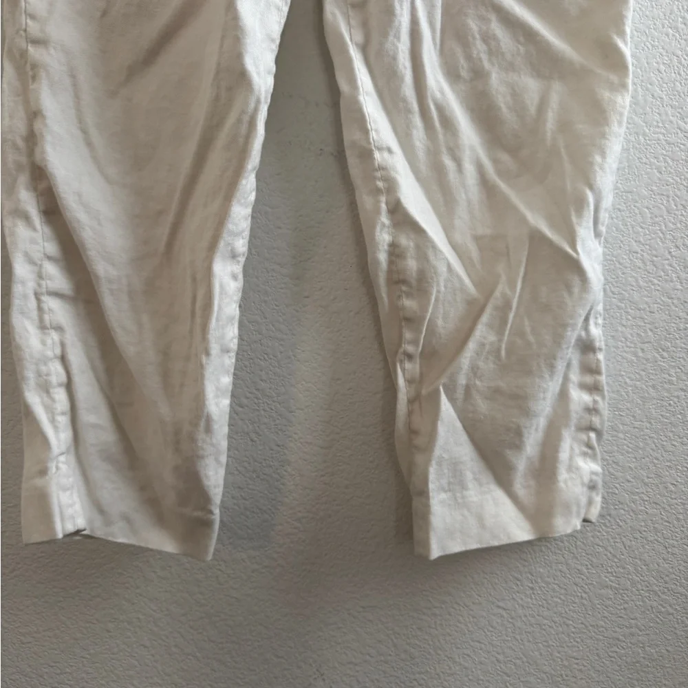 Aritzia Babaton White Linen Blend Pants